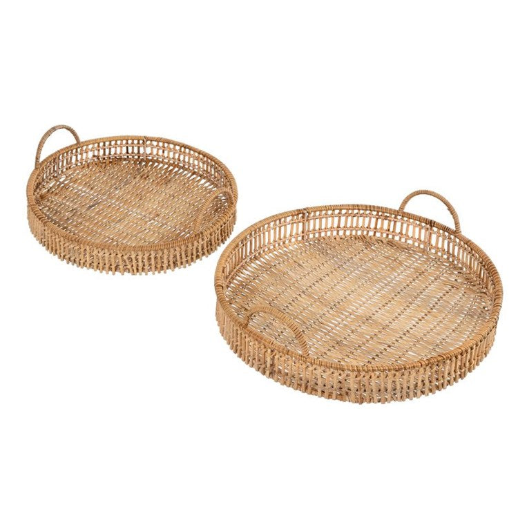 Chatham Rattan Round Trays-Home Decor-Vixen Collection, Day Spa and Women's Boutique Located in Seattle, Washington
