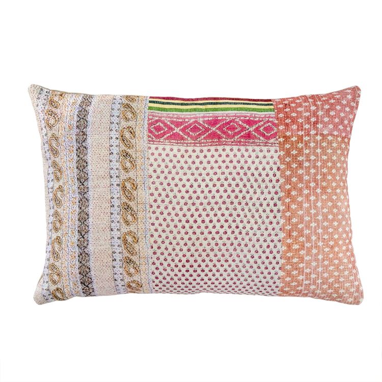 Kantha Cloth Printed Pillow-Pillows-Vixen Collection, Day Spa and Women's Boutique Located in Seattle, Washington