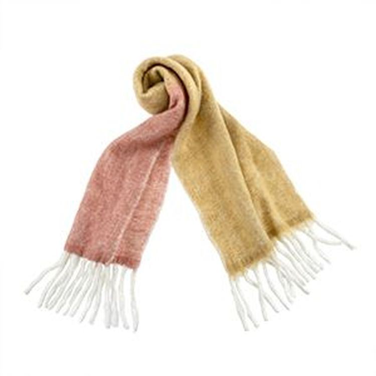 Pink/Ochre Color Block Scarf-Scarves-Vixen Collection, Day Spa and Women's Boutique Located in Seattle, Washington