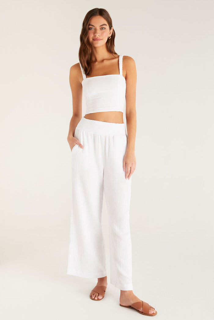 Cassidy Full Length Pant, White-Pants-Vixen Collection, Day Spa and Women's Boutique Located in Seattle, Washington