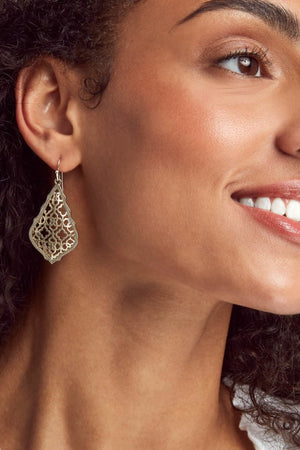 Addie Drop Earrings in Gold Filigree Mix-Earrings-Vixen Collection, Day Spa and Women's Boutique Located in Seattle, Washington