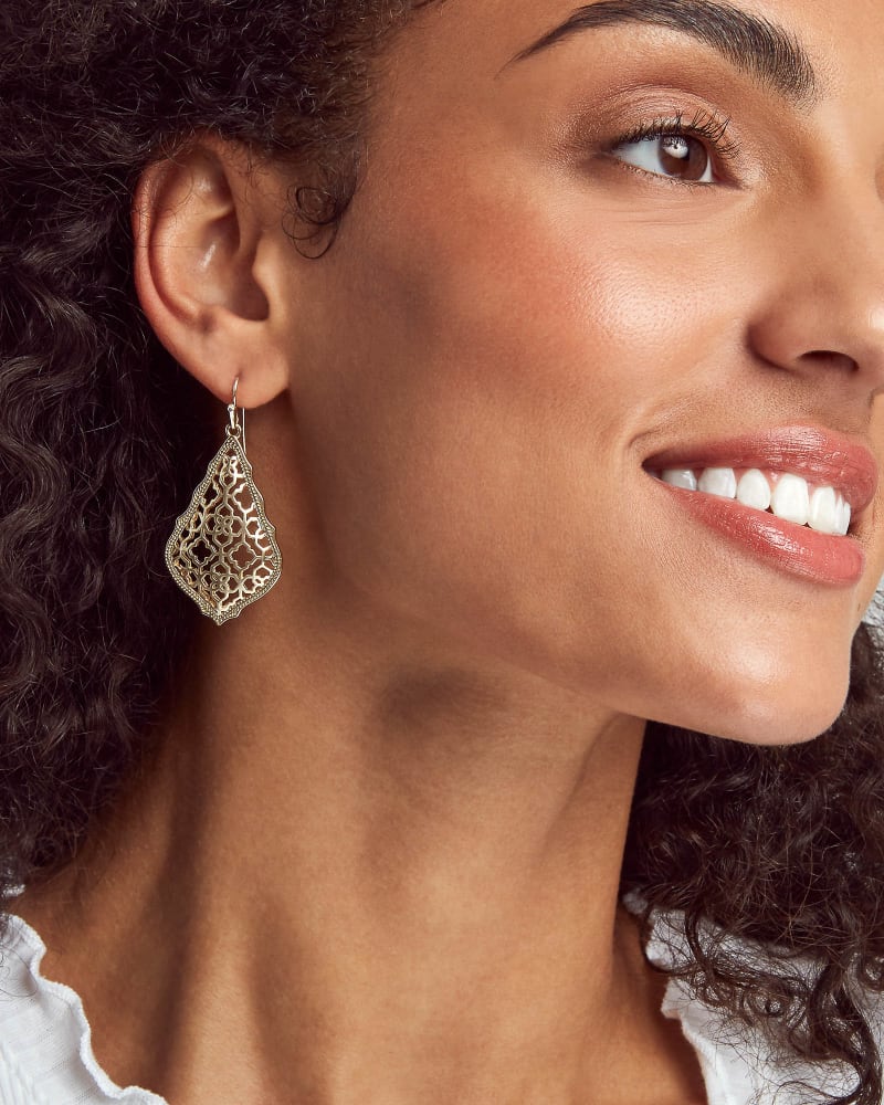 Addie Drop Earrings in Gold Filigree Mix-Earrings-Vixen Collection, Day Spa and Women's Boutique Located in Seattle, Washington