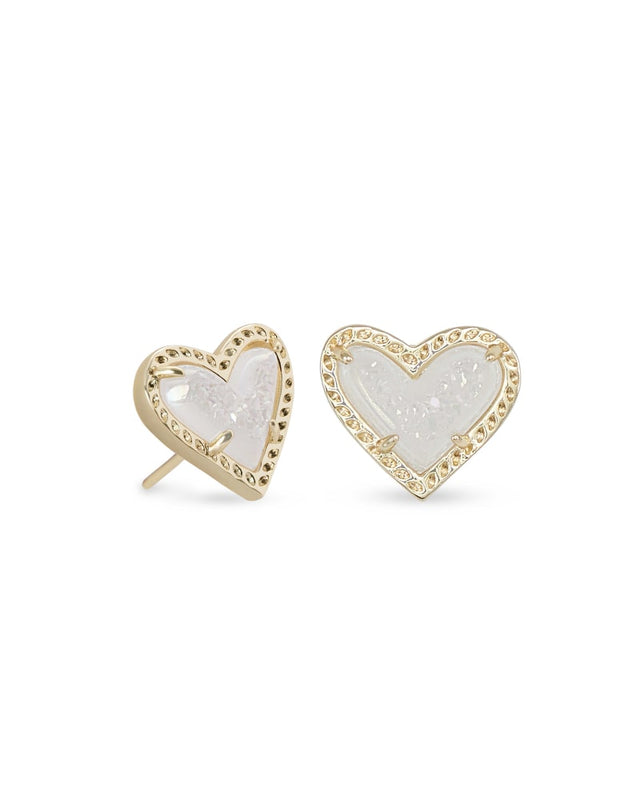 Ari Heart Stud Earrings-Earrings-Vixen Collection, Day Spa and Women's Boutique Located in Seattle, Washington