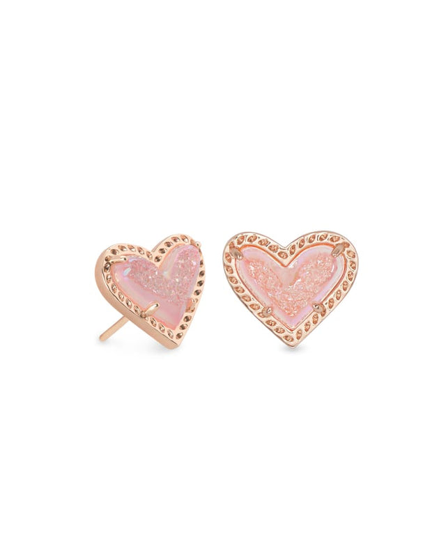 Ari Heart Stud Earrings-Earrings-Vixen Collection, Day Spa and Women's Boutique Located in Seattle, Washington