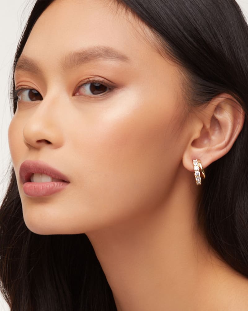 Livy Gold Huggie Earrings-Earrings-Vixen Collection, Day Spa and Women's Boutique Located in Seattle, Washington