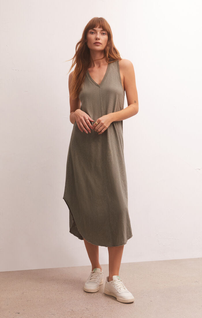 The Reverie Slub Dress, Evergreen-Dresses-Vixen Collection, Day Spa and Women's Boutique Located in Seattle, Washington