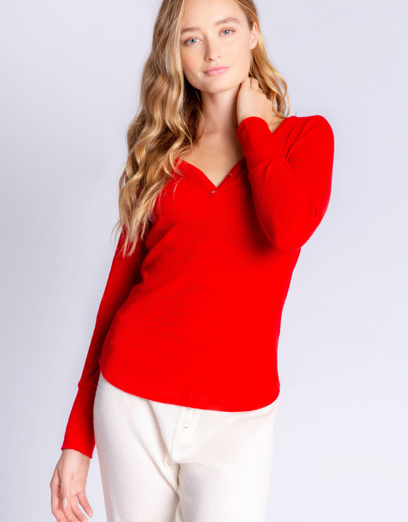 Essential Top - Red-Loungewear Tops-Vixen Collection, Day Spa and Women's Boutique Located in Seattle, Washington