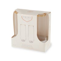 Gilded Stemless Champagne Flutes-Glasswares-Vixen Collection, Day Spa and Women's Boutique Located in Seattle, Washington