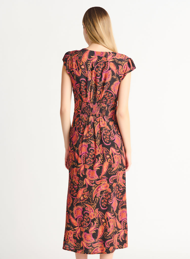 Paisley Phoenix Midi Dress-Dresses-Vixen Collection, Day Spa and Women's Boutique Located in Seattle, Washington