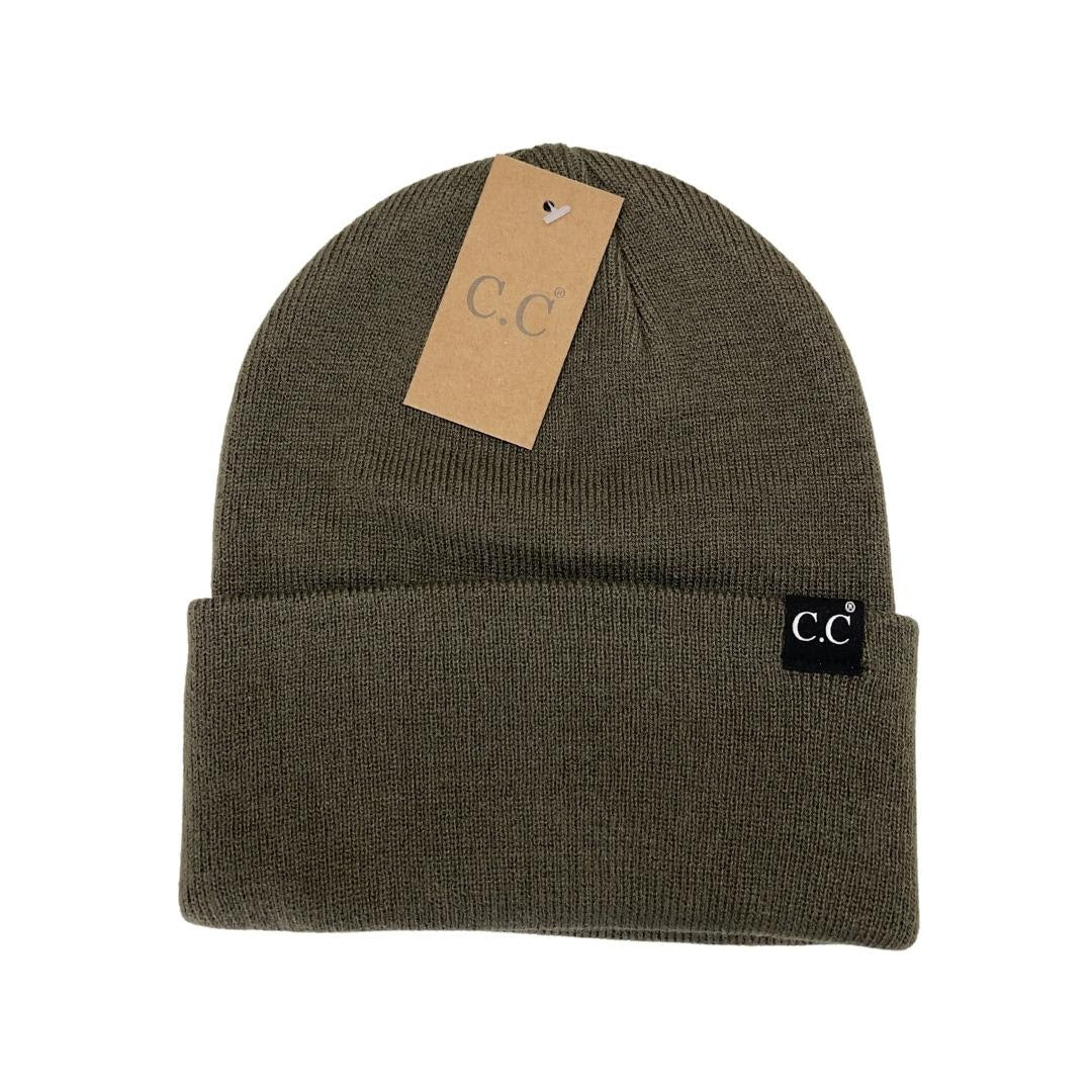 Unisex Wide Cuff C.C Beanie-Hats-Vixen Collection, Day Spa and Women's Boutique Located in Seattle, Washington