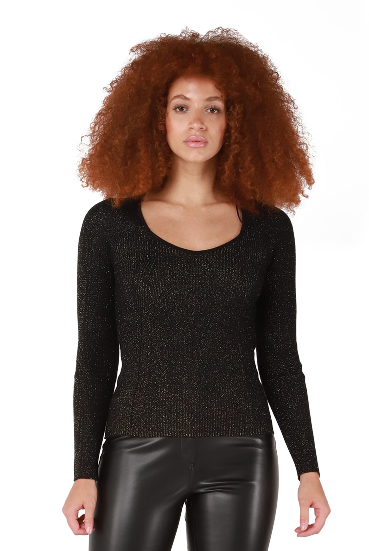 Sweetheart Neckline Shimmer Sweater-Sweaters-Vixen Collection, Day Spa and Women's Boutique Located in Seattle, Washington