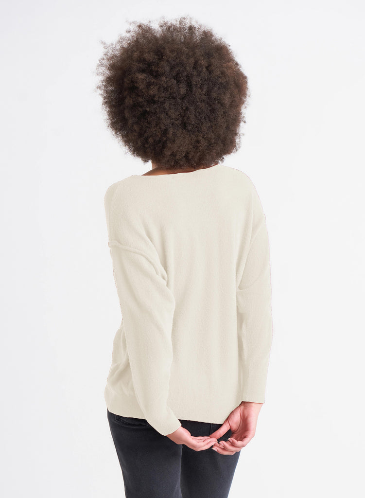 Ultra Soft V-Neck Sweater, Pearl-Sweaters-Vixen Collection, Day Spa and Women's Boutique Located in Seattle, Washington