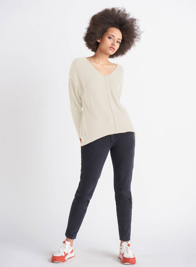 Ultra Soft V-Neck Sweater, Pearl-Sweaters-Vixen Collection, Day Spa and Women's Boutique Located in Seattle, Washington