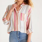 Lalo Striped Button Up Top-Long Sleeves-Vixen Collection, Day Spa and Women's Boutique Located in Seattle, Washington